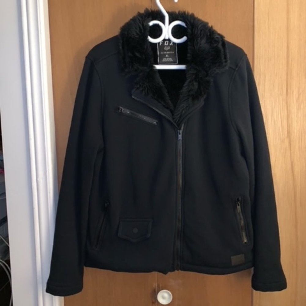 Fox Sasquatch (Faux) Fur-Lined Zip-Up Sweater/Jacket - Like New